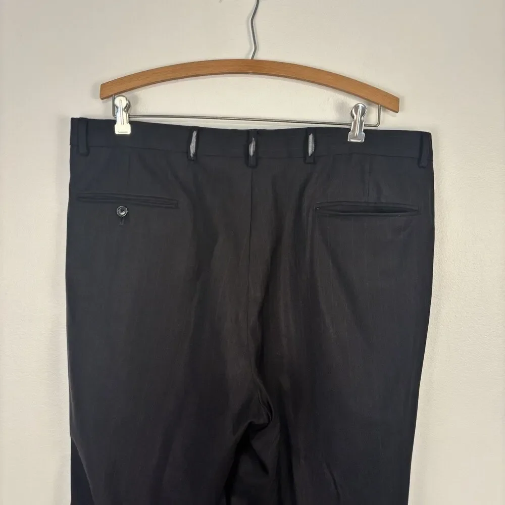 Jos A Bank Mens 43R Navy Blue Pinstripe Suit Blazer Pants 2 Piece Wool READ